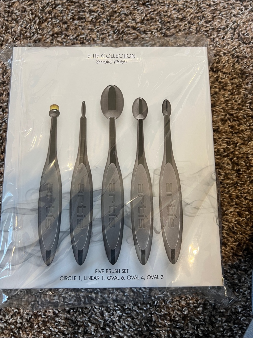 Elite Collection Smoke Finish Five Makeup Brush Set - Gray/Smoke